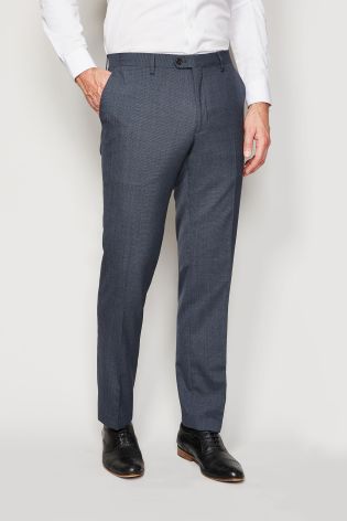 Blue Textured Suit: Trousers